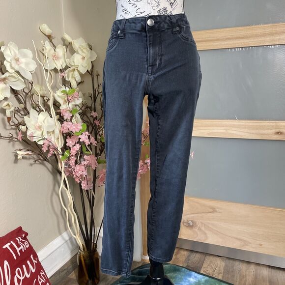 1822 Denim Jeans Women's 10 Black Dark Wash Mid Rise Skinny Jeans - Picture 1 of 10